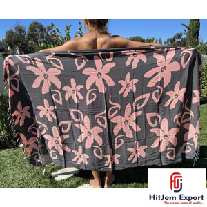 Premium Custom Tahitian Tropical <b>Beach</b> Pareo Resort Sarong OEM ODM Textile Factory India Hawaii Fiji Cook Islands - Product Image 2