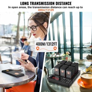 Không dây 400m dài phạm vi nhà hàng máy nhắn tin hệ thống 24 Buzzers cho khách hàng gọi điện thoại rung nhấp nháy beepers cho nhà thờ - Product Image 5