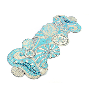 Christmas Decorative and Leaves Design Beaded <b>Runner</b> Placemat <b>Dining</b> <b>Table</b> Fancy Mat Handmade Decorative <b>Runners</b> for Wedding - Product Image 3