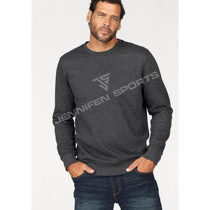 Sudadera de Alta Calidad OEM Personalizada para Hombre, Cuello Redondo, Color Gris, Forro Polar de Algodón, Resistente al Viento, Venta al Por Mayor - Product Image 3