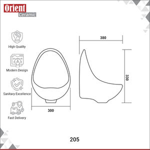 Fabriqué en Inde, de la plus haute qualité, style moderne, urinoir mural en céramique pour hôtel et restaurant, à vendre - Product Image 3