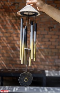 Rustic Wooden Bamboo <b>Windchimes</b> Indoor Wall Hanging Ornament Musical 6 Tubes Natural Bamboo Wind Bells - Macy - Product Image 1
