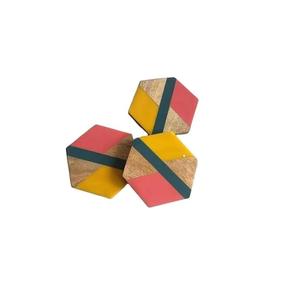 Juego de Posavasos de Madera de Mango Natural Clásico Más Vendido con Reverso de Corcho Antideslizante para Uso en Cocina, Oficina y Restaurante - Product Image 2