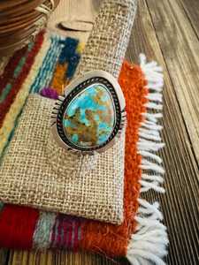 Paige Wallace Turquoise <b>Adjustable</b> <b>Ring</b> Sterling Silver Handmade Southwestern Boho Statement Jewelry Artisan Gift for Her - Product Image 3