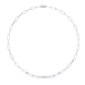 Pendentif barre en or jaune 14 carats avec diamant brillant de laboratoire certifié IGI, style trombone, collier en diamant synthétique - Product Image 3