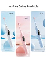 Brosses à dents vibrantes interactives bleu ciel 2026 en gros avec logo personnalisé et poils Dupont