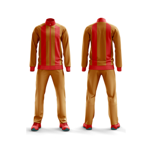 Chándal Deportivo Personalizado para Hombre en Verde y Naranja con Bloques de Color, Estampado, Manga Larga, Cuello Alto, Estilo Deportivo, Transpirable y Ligero - Product Image 1