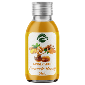 Bebida de Jengibre y Cúrcuma con Miel, 60 ml, en Botella de Vidrio, Lista para Beber, OEM, ODM, Marca Privada, Beneficiosa para la Salud - Product Image 1