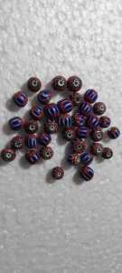 Cuentas de vidrio artesanales de varias capas con diseño de chevron, cuentas africanas Trade Star Rosetta, dijes de vidrio de estilo antiguo para la fabricación de joyas al por mayor - Product Image 5