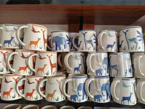 Striped Ceramic Coffee Mugs Set Colorful Retro Design <b>Microwave</b> Safe Dishwasher Safe Home Use Party Drinkware - Product Image 4