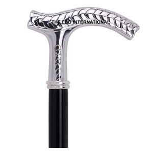 Bâton de marche de qualité supérieure, autres articles de décoration pour la maison, aluminium, bois, couleur noire, poignée polie argentée, dernier design, accessoires de randonnée - Product Image 5