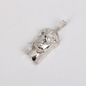 Dos tonos Yin Yang estilo Hip Hop Moissanite diamante 925 colgante de plata joyería Bling Balance Charm colgante - Product Image 1