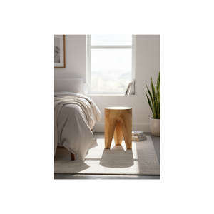 Banco Trípode de Madera de Teca Sólida para Hotel, Hogar, Apartamento, Villa, Diseño Rústico Moderno por ARTERRA - Product Image 3