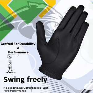 Latest Style Cabretta Leather Custom Anti Slip Palm Breathable Soft Adjustable Wrist <b>Strap</b> Pull-On Closure Sports Golf Gloves - Product Image 3