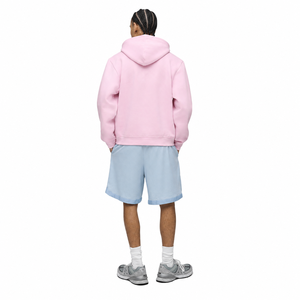 Men's <b>Pink</b> Hooded <b>Sweatshirt</b> Regular Fit Cotton Fleece Casual Solid Color Pocket Design Autumn Wear - Product Image 3