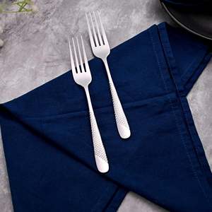 MiniGlow Stainless Steel Metal and Wood Mini Dessert <b>Forks</b> (Set of 2) for Dining Fruit Camping Tableware Silver - Product Image 6