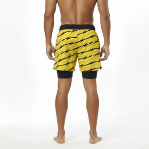 Custom Men 2 1 Gym Shorts Compression Liner Running Workout Shorts Phone Pocket Oxford Fabric <b>Mid</b> Waist Wholesale Supplier OEM - Product Image 4