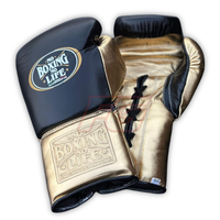 No Boxing No Life Guantes de Boxeo Profesionales de Cuero Premium con Cordones Transpirables Equipo de Entrenamiento para Adultos