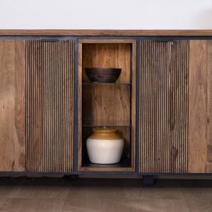 Vandana Crystal Craft-storage <b>sideboard</b> with glass shelves Enoa in rosewood and acacia 200 cm - Product Image 6