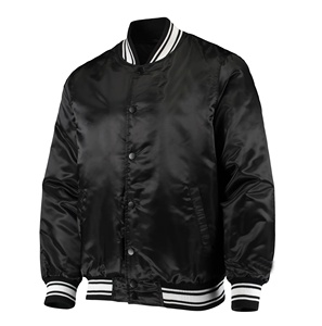 Veste universitaire en satin à boutons-pression, vêtement de sport, veste de collège personnalisable avec broderie vierge pour lycée et université - Product Image 4