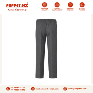 Pantalon d'uniforme scolaire pour garçons, prix d'usine, gris anthracite, fin, ample, en coton doux et respirant - Product Image 2