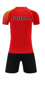 Wholesale Custom American Football/Soccer Jerseys <b>Heat</b>-Transfer Printed Breathable Quick Dry 100% Polyester V-Neck Short Sleeve - Product Image 3