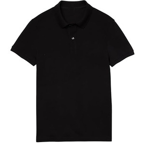 Polo homme noir à manches courtes, décontracté, uni, en tissu respirant, logo personnalisé, OEM ODM disponible - Product Image 4