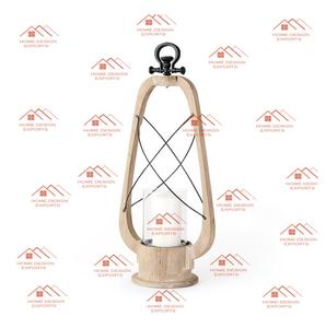 Lanterne en bois et en verre de haute qualité de conception nordique faite à la main pour la décoration intérieure support de lampe de foudre décoratif extérieur - Product Image 3