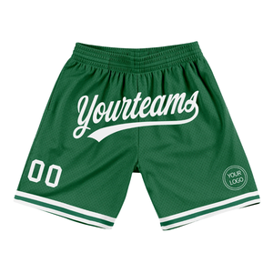 <b>Men</b> Green <b>White</b> Sublimated Mesh Basketball <b>Shorts</b> Lightweight Polyester Sportswear Team Match <b>Shorts</b> Competition Training - Product Image 1