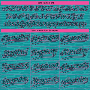 Maillot de softball professionnel Fastpitch, bleu turquoise et rose, en tissu performant anti-humidité, personnalisable par sublimation, pour équipe - Product Image 4