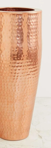 Handcrafted <b>Copper</b> color Hammered Floor <b>Vase</b> with Elegant Tall Metallic Pot and Artistic Texture for Luxury Contemporary Decor - Product Image 2