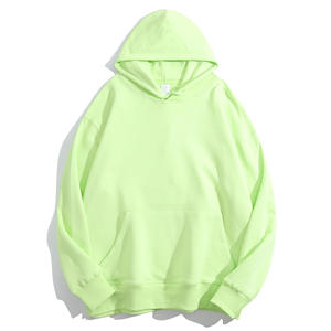 Unisex Zip-Up Oversized Hooded <b>Sweatshirt</b> <b>Pink</b> Cotton Fleece Casual Winter Regular Fit Pocket Design Knitted Plain Dyed - Product Image 3