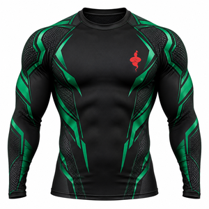 T-shirt de compression athlétique à manches longues pour homme, idéal pour le sport, l'entraînement, la course, le cyclisme, le surf et la gym - Product Image 1