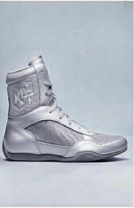 KLTW INT'L Chaussures de lutte montantes pour hommes, en PU argenté, doublure en maille, semelle extérieure en caoutchouc, baskets d'entraînement de combat pour la salle de sport et le ring - Product Image 3