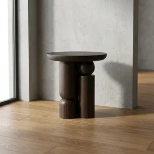 Table d'appoint en bois minimaliste moderne, meubles de salon faits à la main - Product Image 4