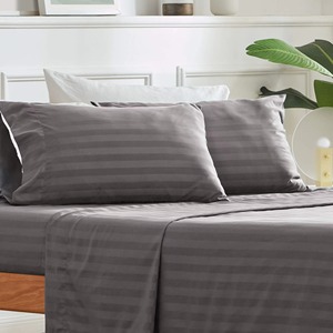 Parure de lit hôtelière en coton tissé uni, tailles King et Queen, draps plats et housses de matelas – Vente en gros - Product Image 5