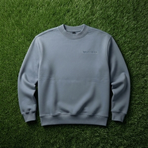 Sudadera Azul para Hombre, Cuello Redondo, Estilo Holgado, Manga Larga, Casual, Minimalista, Moda Urbana - Product Image 5
