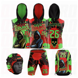 Ensemble d'uniformes de football américain 7v7 pour adultes, kit sportif antibactérien, taille plus, ensemble unisexe, uniformes d'équipe, sacs, casque - Product Image 3