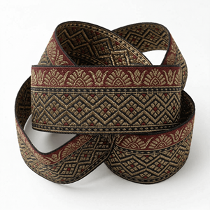 Ruban Jacquard Géométrique Rouge, Noir et Or de 50 mm en Gros pour Accessoires de Mode, Tapisserie, Décoration de Rideaux et Fournitures Artisanales - Product Image 2