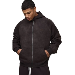 Sudadera de Invierno Gruesa con Cremallera y Bordado Personalizado para Hombre, Unisex, Ecológica, de Hombros Caídos, Talla Grande - Product Image 1