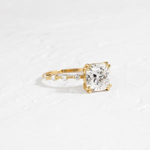 IGI/GIA Lab Grown Cut Diamond Vintage 14K Anillo de boda/compromiso amarillo Unisex Oro blanco fino para fiesta de aniversario-Worthy - Product Image 2