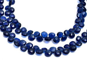 Kyanite 5mm-6mm, pierres brutes facettées en forme de cœur, kyanite bleue naturelle, quartz hydrocoloré, pierres semi-précieuses, perles en vrac pour bijoux - Product Image 4