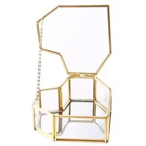 Creative Metal & Glass Jewelry <b>Box</b> Artistic <b>Trinket</b> Case for Jewelry Rings Earrings Necklace Bracelet Home Decoration - Product Image 2