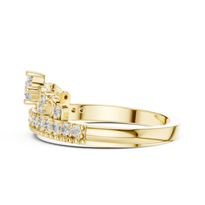 Round Cut Lab Grown Diamond Ring 14K 18K Solid Gold <b>Crown</b> <b>Tiara</b> Style Diamond Ring 0.40CT DEF VVS Anniversary Ring Gift OEM ODM - Product Image 5