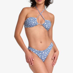 Ensemble 2 pièces tendance de bas de bikini taille haute pour les sorties à la plage et les loisirs estivaux, en Spandex/Nylon - Product Image 3