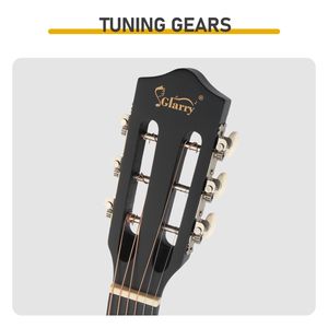 Chitarra Acustica Rotonda Nera Opaca da 38 Pollici con Plettri, Corde, Capotasto, Custodia, Accordatore e Tracolla per Principianti - Product Image 5