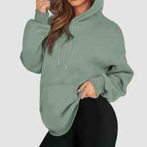 Women's Most Trendy Plus sized Plain pullover <b>Hoodie</b> Quick dry <b>Lightweight</b> <b>hoodie</b> With Drawstring especially designed for women - Product Image 1