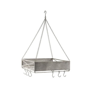 Ensemble de 2 jardinières suspendues en métal galvanisé de qualité supérieure, pour intérieur et extérieur, décoration de ferme, paniers suspendus avec chaînes - Product Image 2