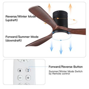Ventilatore da Soffitto LED Integrato da 52 Pollici con Pale in Legno Massello, Illuminazione Moderna e Design Elegante - Product Image 6