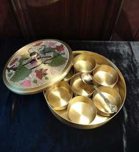 Handmade Brass Spice <b>Storage</b> <b>Box</b> Multi Compartment Masala Organizer - Product Image 5